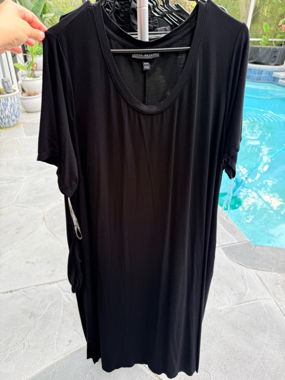 Lane Bryant Black Swing Dress 22/24 Plus Size Short Sleeve Casual TShirt Dress
